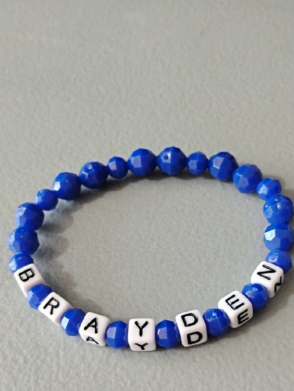 BRAYDEN Basketball Player Blue Beaded Name Bracelet